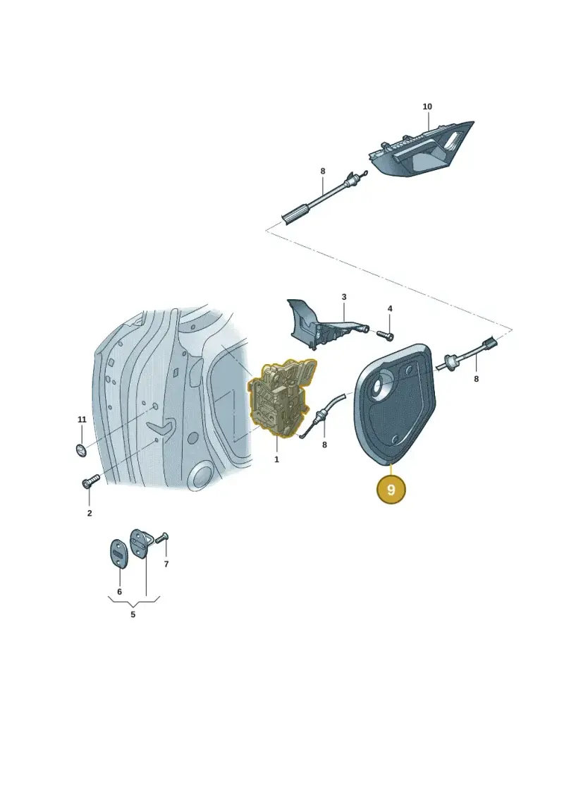 8V4837916B — Audi A3 (2020-) diagram 8yx837030, position 9