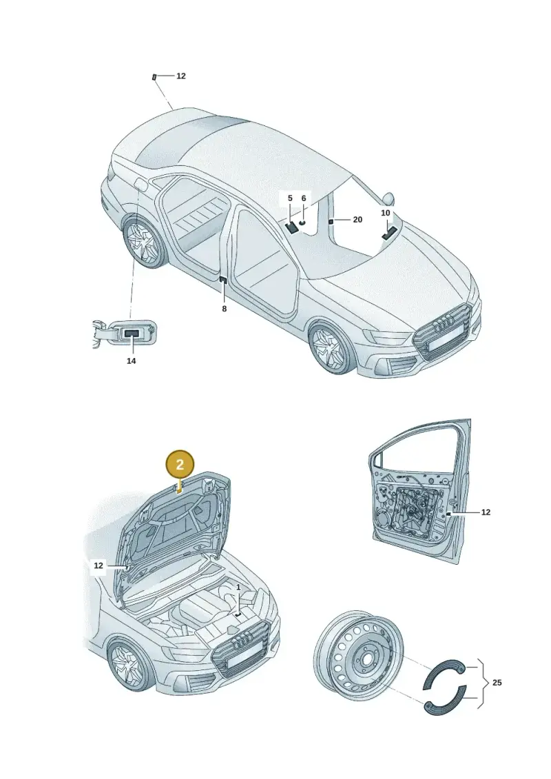 8W0010515A — Audi A7 (2021-) diagram 4kg010000, position 2