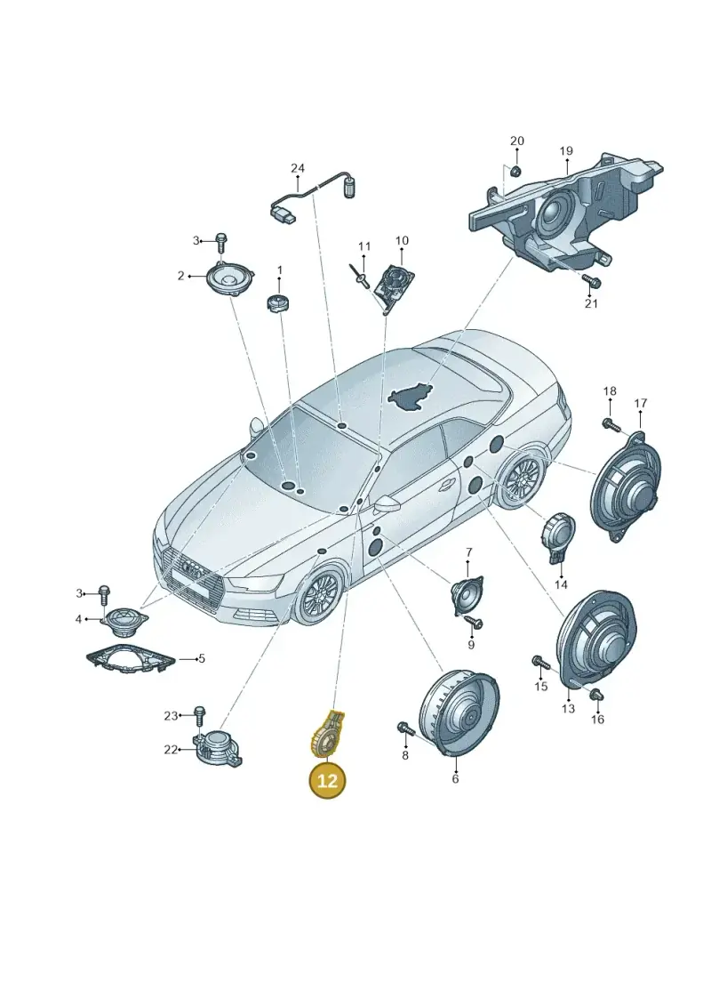 8W0035399A — Audi A5 Cabriolet (2016-2025) diagram 848035350, position 12