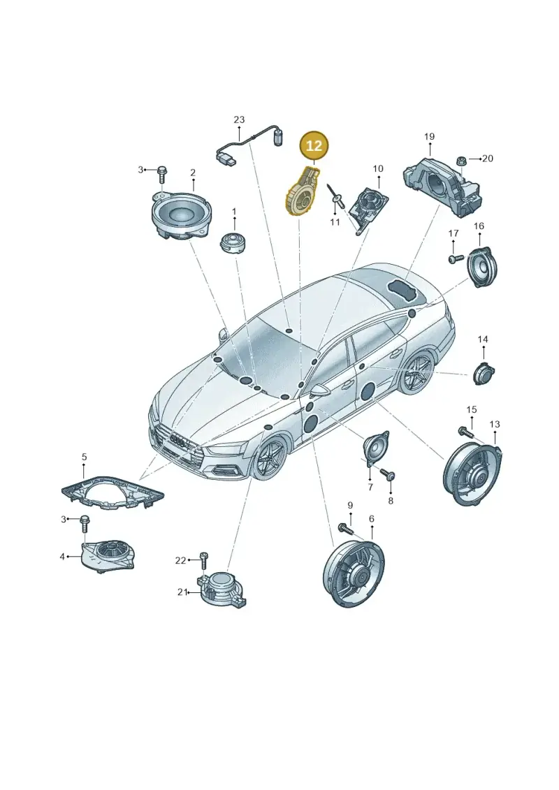 8W0035399A — Audi RS5 Sportback (2017-2025) diagram 897035360, position 12