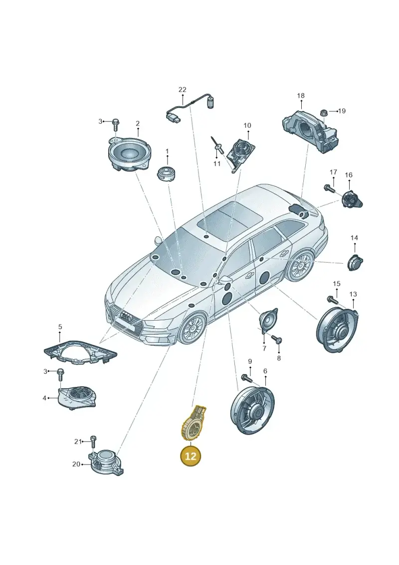 8W0035399A — Audi RS4 Avant (2017-2025) diagram 849035360, position 12