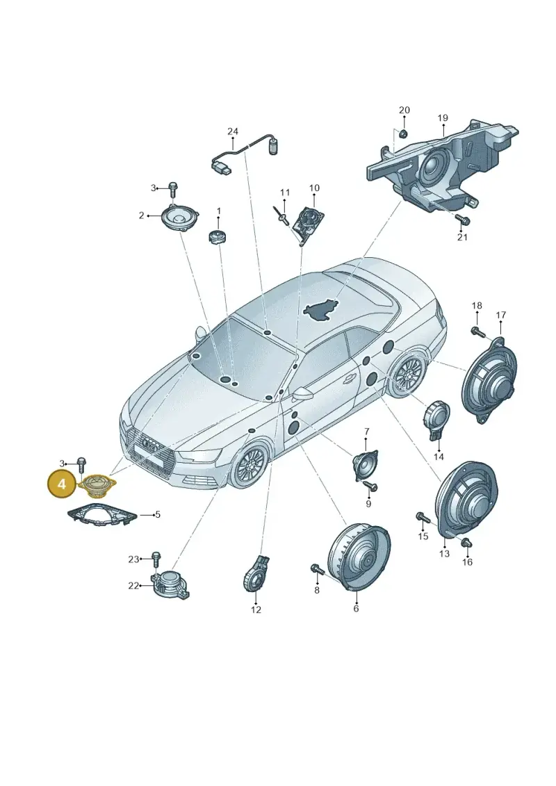 8W0035416D — Audi A5 Cabrio 2.0 (2016-2018) diagram 848035350, position 4