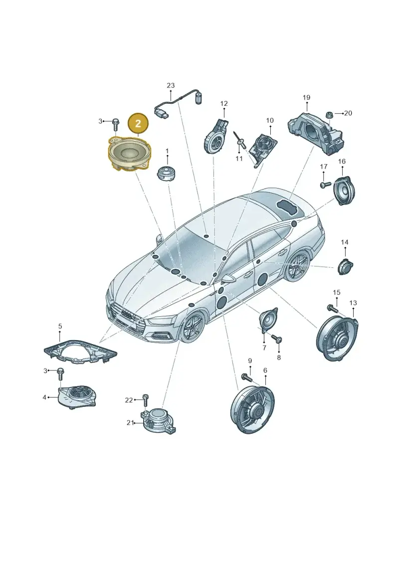 8W0035454 — Audi RS5 Sportback (2017-2025) diagram 897035360, position 2
