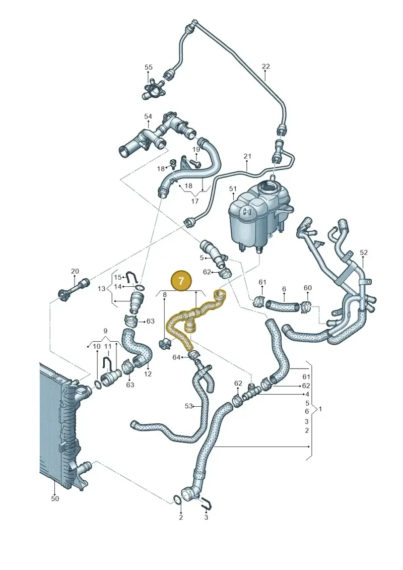 8W0121030K — Audi A5 Sportback (2016-2020) diagram 849121290, position 7