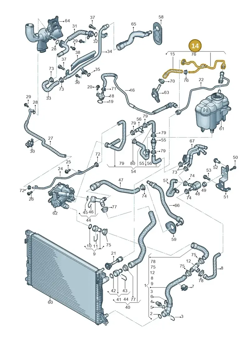 8W0121081CC — Audi A5 Sportback (2016-2020) diagram 849121230, position 14