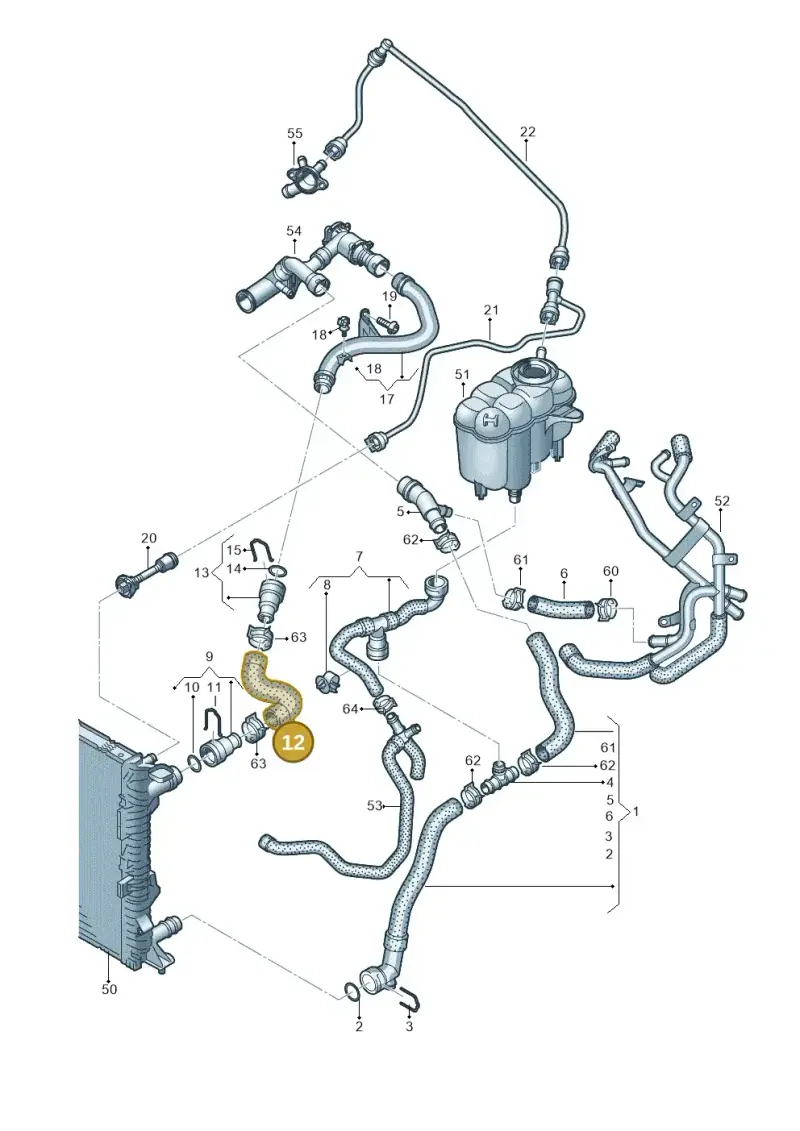 8W0121101J — Audi A5 Sportback (2016-2020) diagram 849121290, position 12