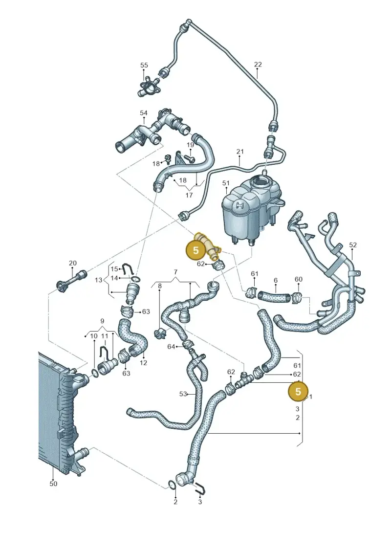 8W0122293AE — Audi A5 Sportback (2016-2025) diagram 849121290, position 5