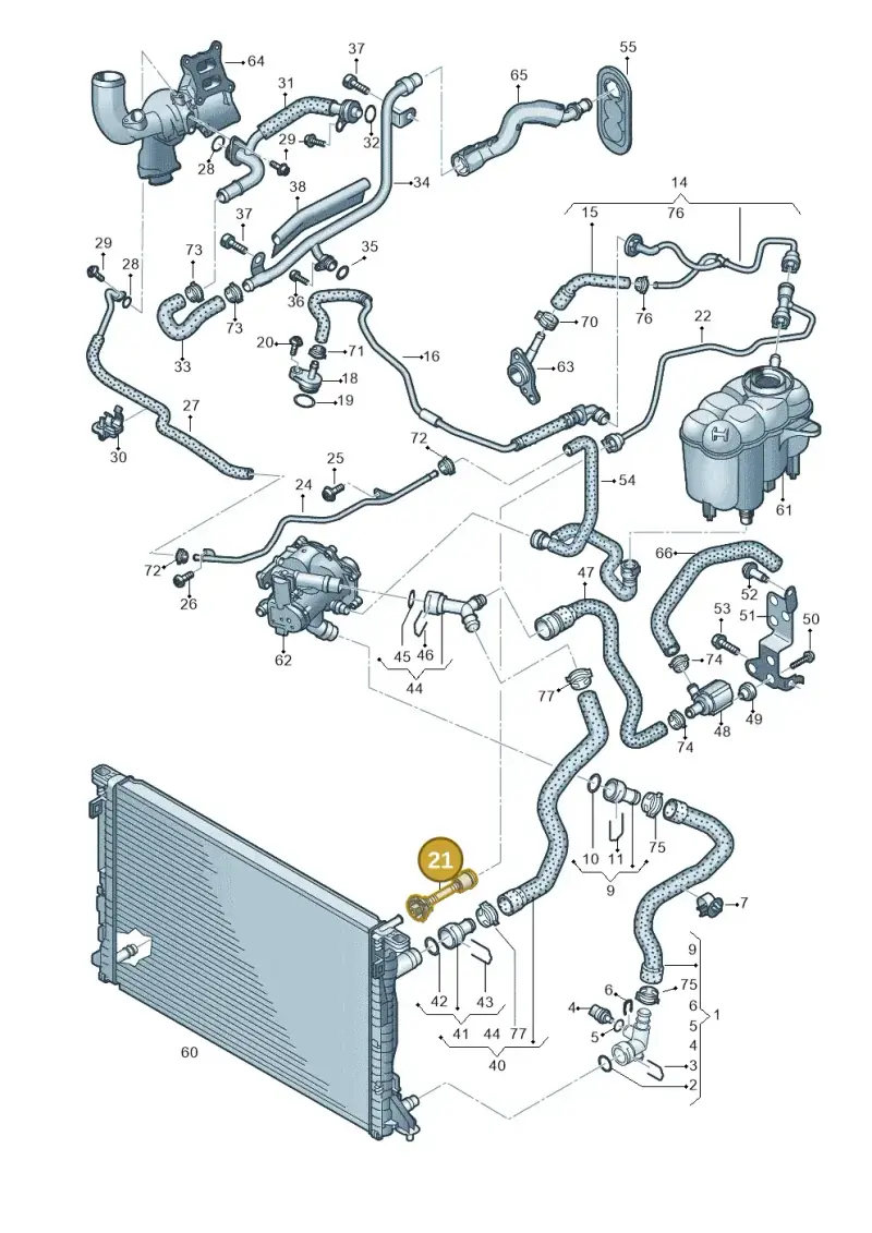 8W0122293DL — Audi A5 Sportback (2016-2025) diagram 849121200, position 21