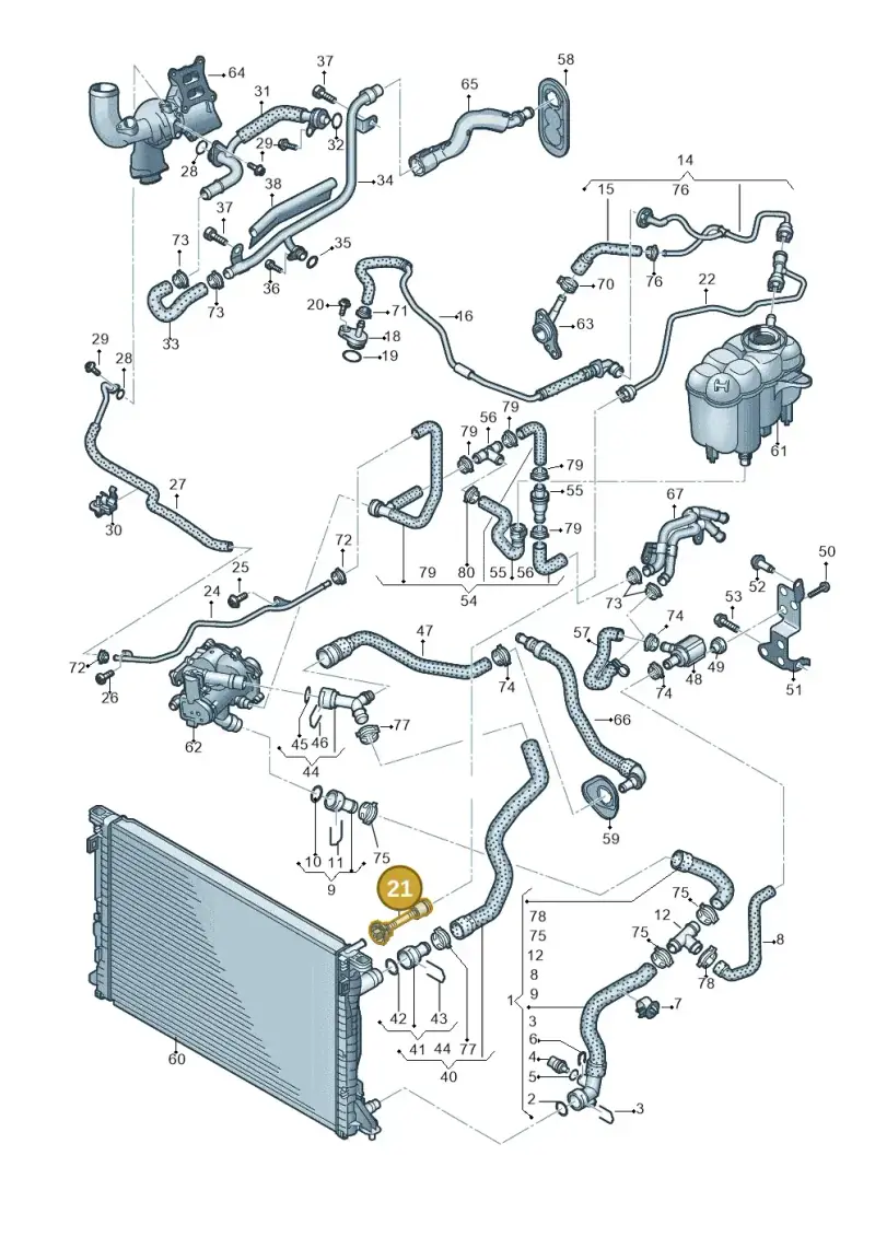 8W0122293DL — Audi A5 Sportback (2016-2025) diagram 849121230, position 21