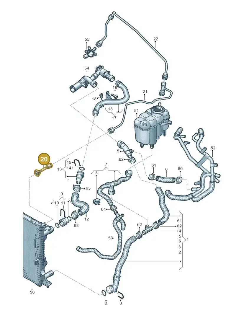 8W0122293DL — Audi A5 Sportback (2016-2025) diagram 849121290, position 20