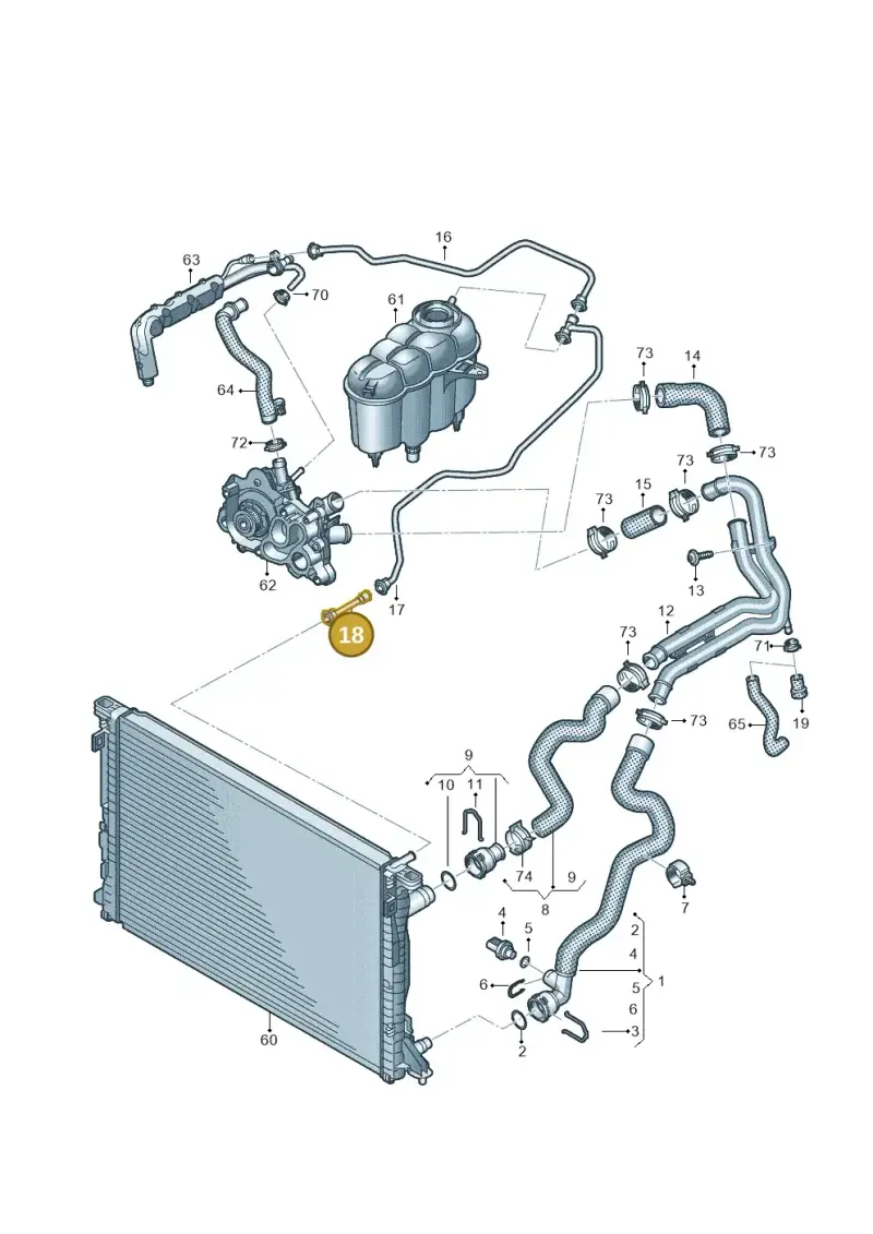 8W0122293DL — Audi A5 Sportback (2016-2025) diagram 849121350, position 18