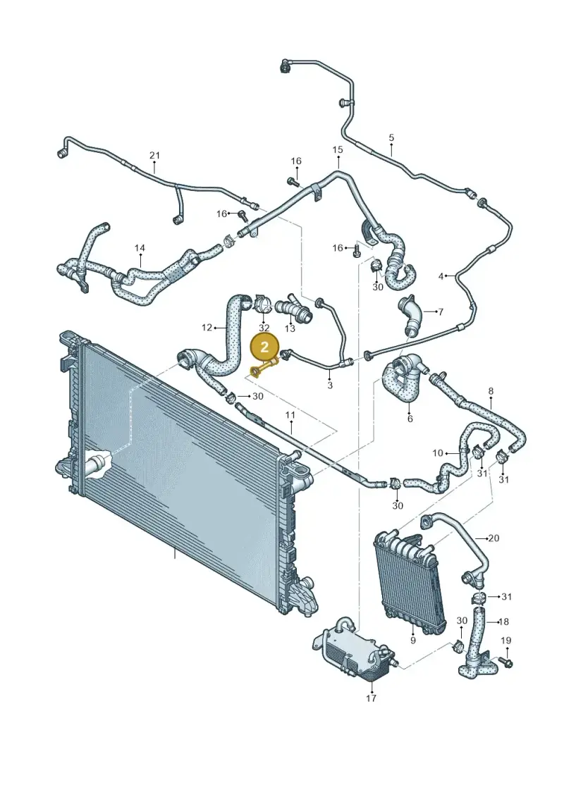 8W0122293DL — Audi A5 Sportback (2016-2025) diagram 849121970, position 2