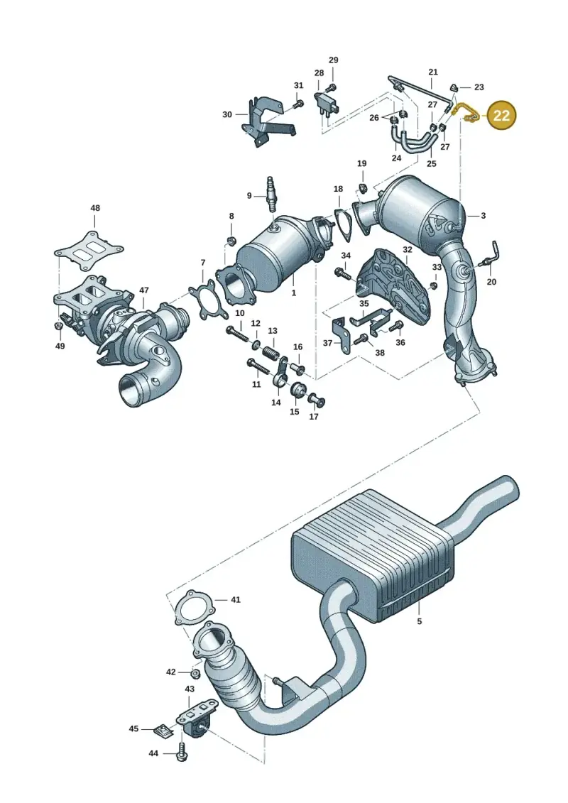 8W0131205C — Audi A5 Sportback (2016-2025) diagram 849253047, position 22