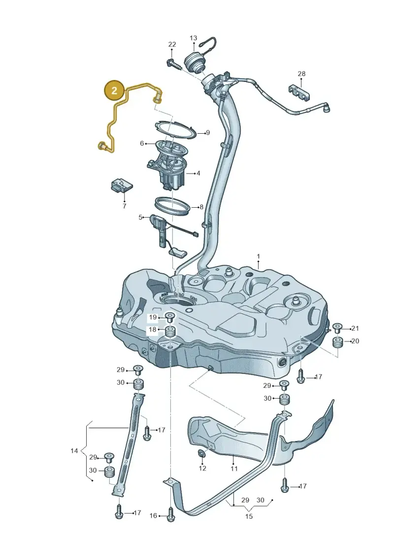 8W0201220 — Audi A5 Cabriolet (2016-2025) diagram 848201000, position 2