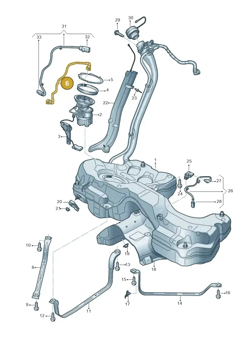 8W0201220A — Audi A5 Cabrio 2.0 (2016-2018) diagram 849201025, position 6