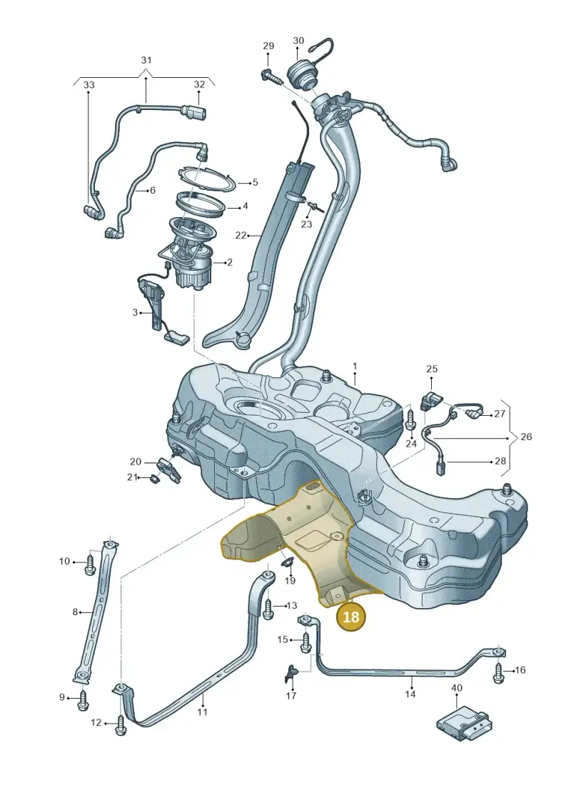 8W0201308AH — Audi RS5 Sportback (2017-) diagram 847201150, position 18