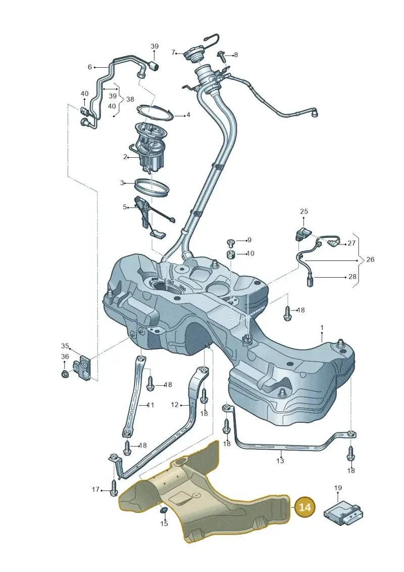 8W0201308AH — Audi RS4 Avant (2017-) diagram 847201200, position 14