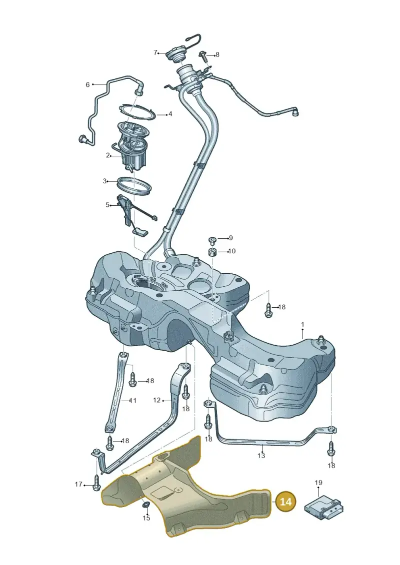 8W0201308AH — Audi RS4 Avant (2017-) diagram 847201000, position 14