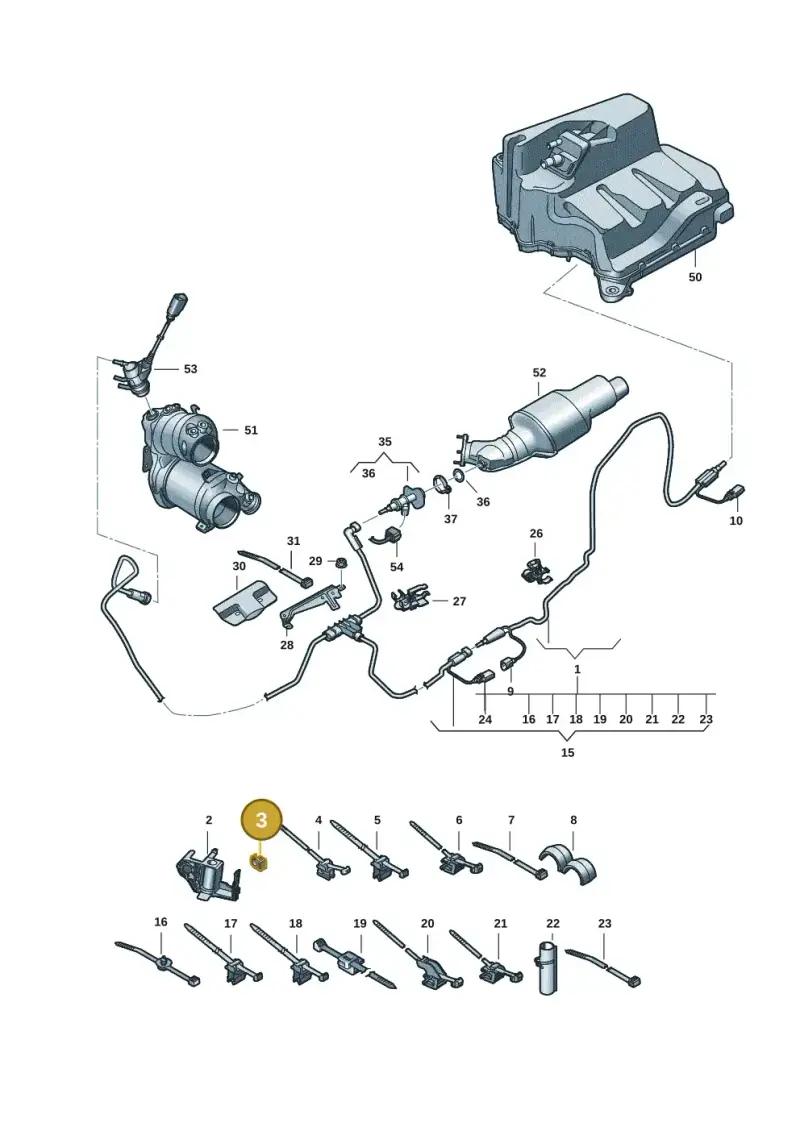8W0201449J — Audi A5 Limo 2.0 (2024-) diagram 8wh201500, position 3