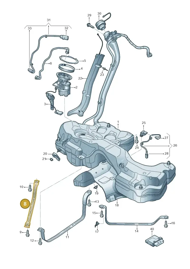 8W0201653 — Audi RS5 Sportback (2017-) diagram 847201150, position 8