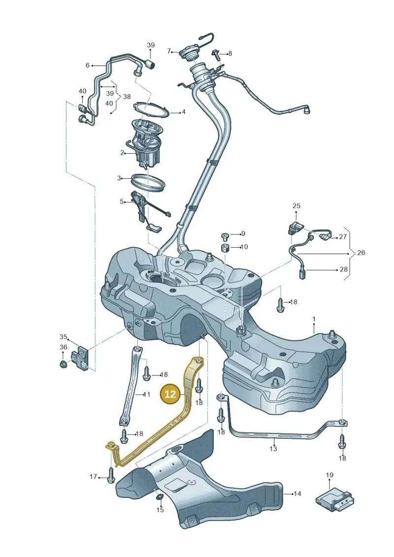 8W0201653E — Audi RS4 Avant (2017-) diagram 847201200, position 12