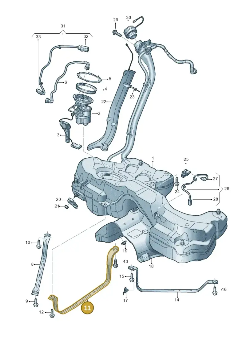 8W0201653E — Audi A5 Cabrio 2.0 (2016-2018) diagram 849201025, position 11