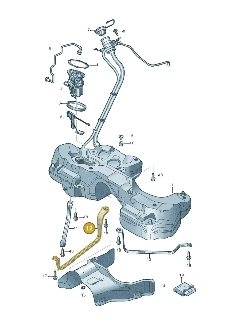 8W0201653E — Audi RS4 Avant (2017-) diagram 847201000, position 12