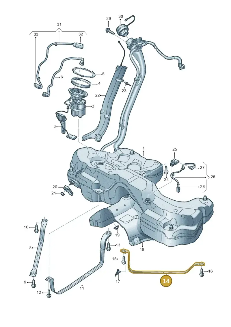 8W0201653K — Audi A5 Cabriolet (2016-2025) diagram 849201025, position 14