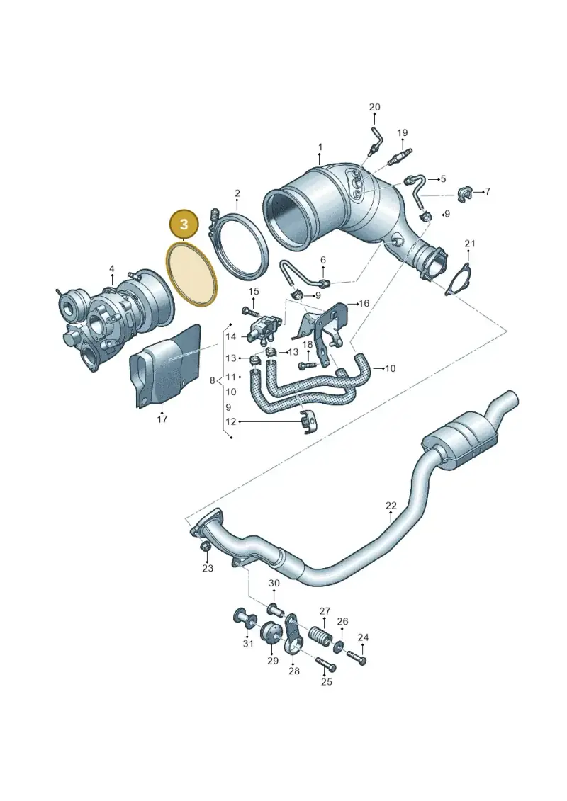 8W0253115 — Audi RS4 Avant (2017-2025) diagram 438253495, position 3