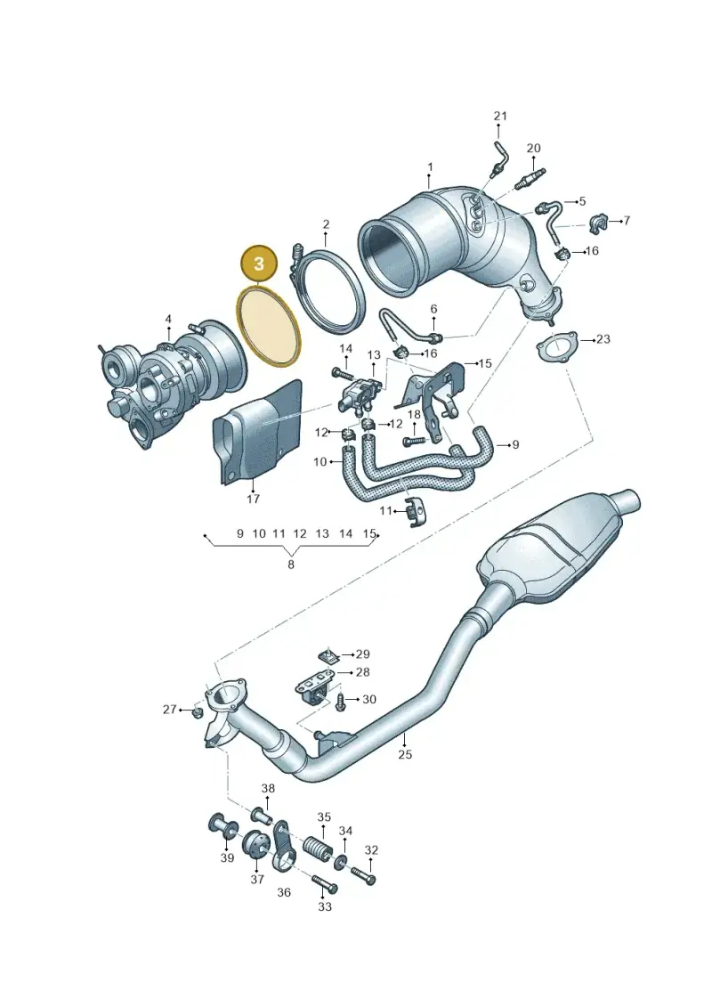 8W0253115G — Audi Q8 Quattro 3,0 (2018-) diagram 429253460, position 3