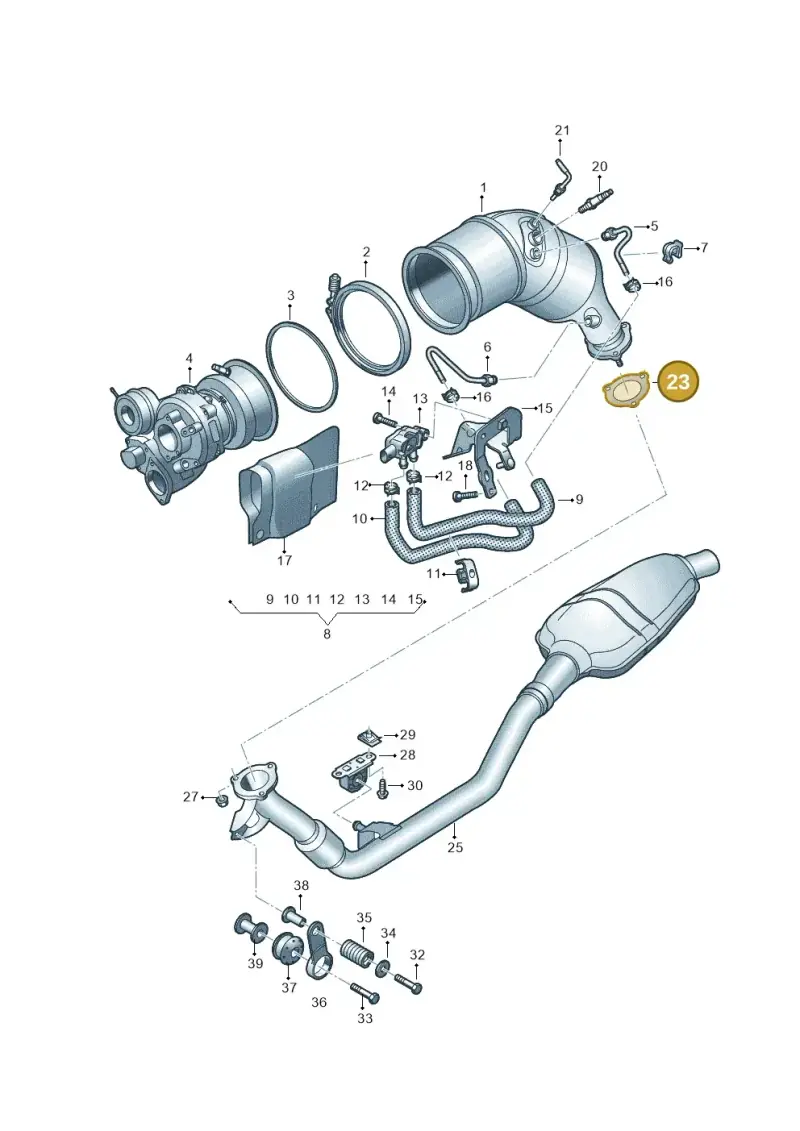 8W0253115P — Audi Q8 Quattro 3,0 (2018-) diagram 429253460, position 23