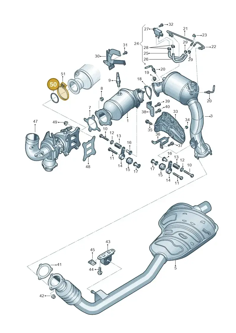 8W0253115Q — Audi Q8 Quattro 3,0 (2018-) diagram 429253350, position 50