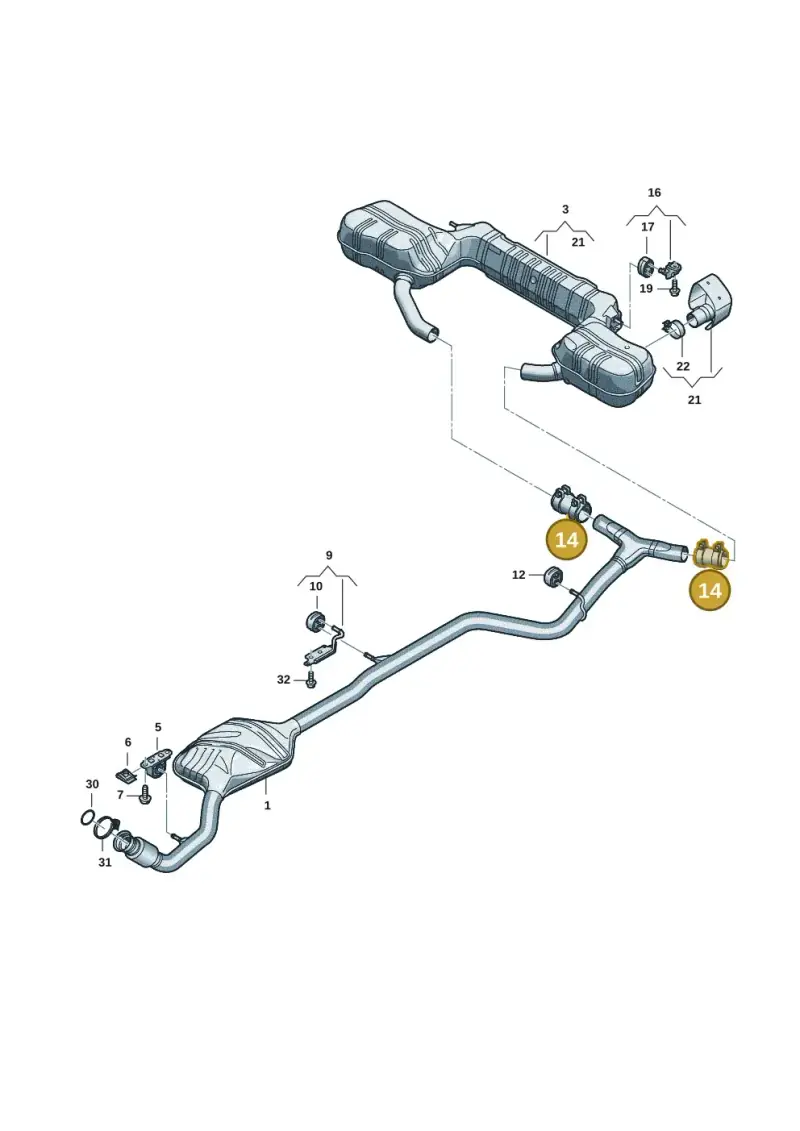 8W0253141B — Audi A5 Limo 2.0 (2024-) diagram 8wk253850, position 14