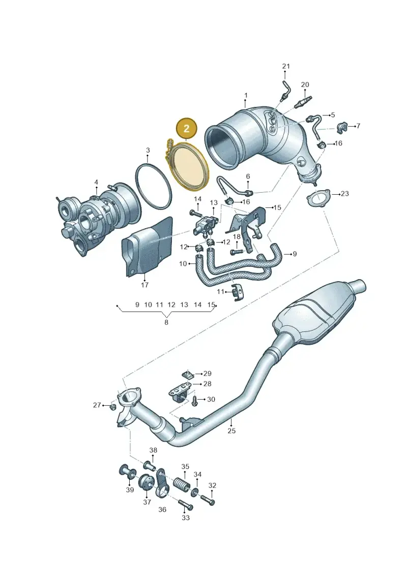 8W0253725G — Audi Q8 Quattro 3,0 (2018-) diagram 429253460, position 2