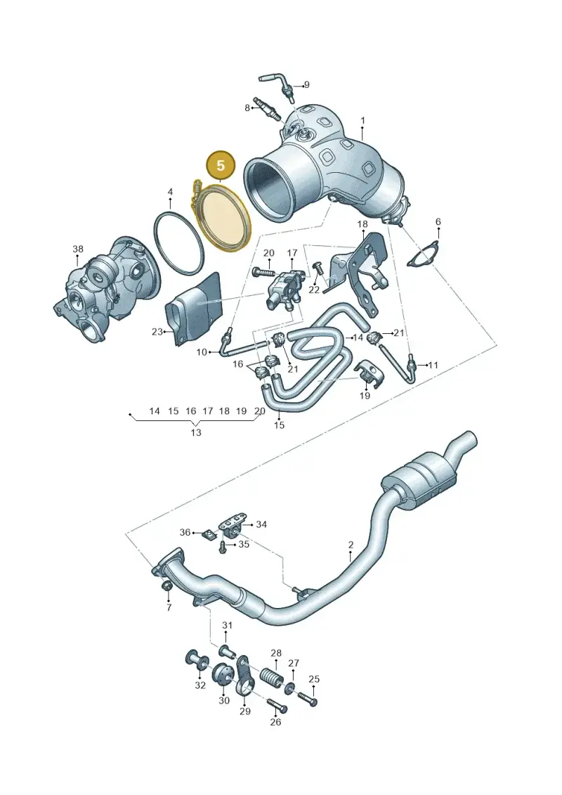 8W0253725G — Audi A6 2.0 (2018-) diagram 838253460, position 5