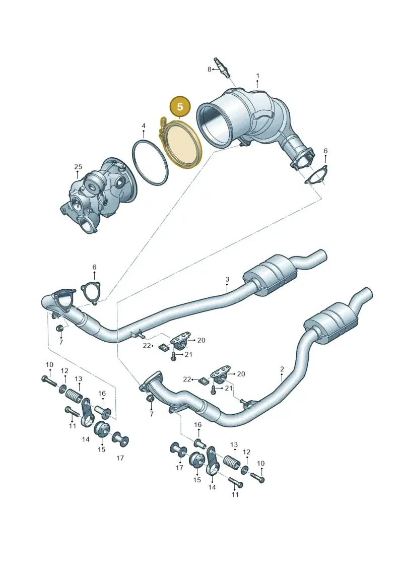 8W0253725G — Audi A8L (2017-2022) diagram 849253600, position 5