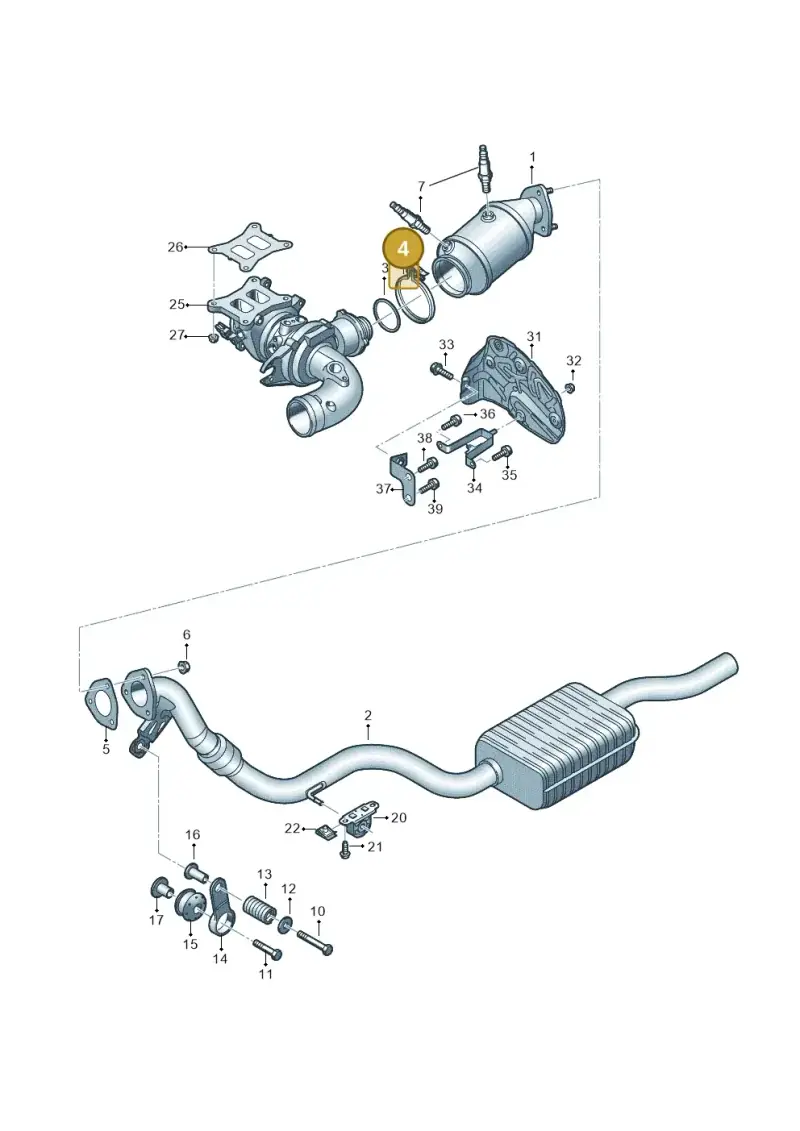 8W0253725K — Audi A6 2.0 (2018-) diagram 430253385, position 4
