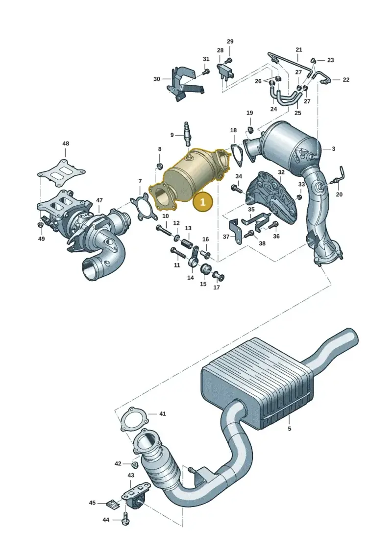8W0254253D — Audi A5 Sportback (2016-2025) diagram 849253047, position 1