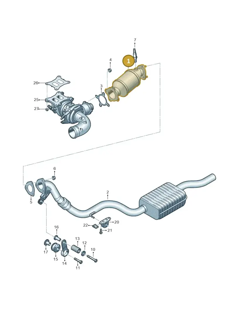 8W0254253D — Audi A4L 2.0 (2016-) diagram 849253500, position 1