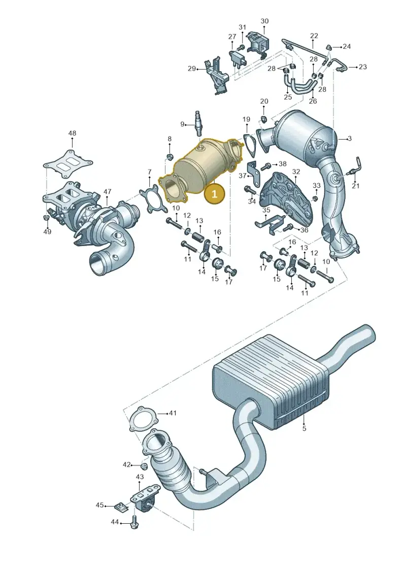 8W0254253D — Audi A5 Sportback (2016-2025) diagram 897253350, position 1