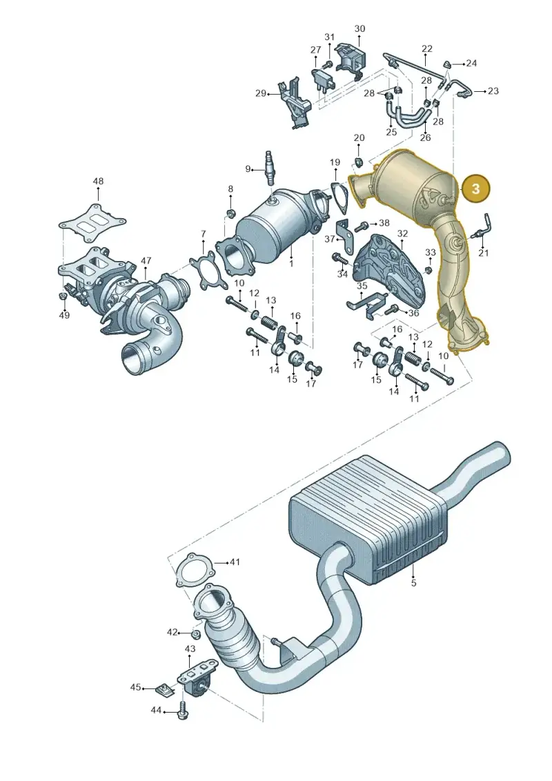 8W0254800C — Audi A5 Sportback (2016-2025) diagram 897253350, position 3