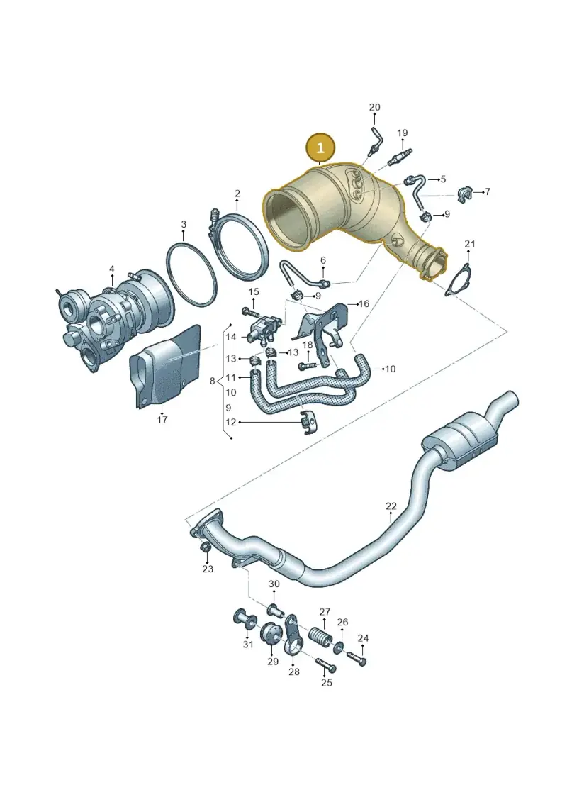 8W0254850FX — Audi RS4 Avant (2017-2025) diagram 438253495, position 1