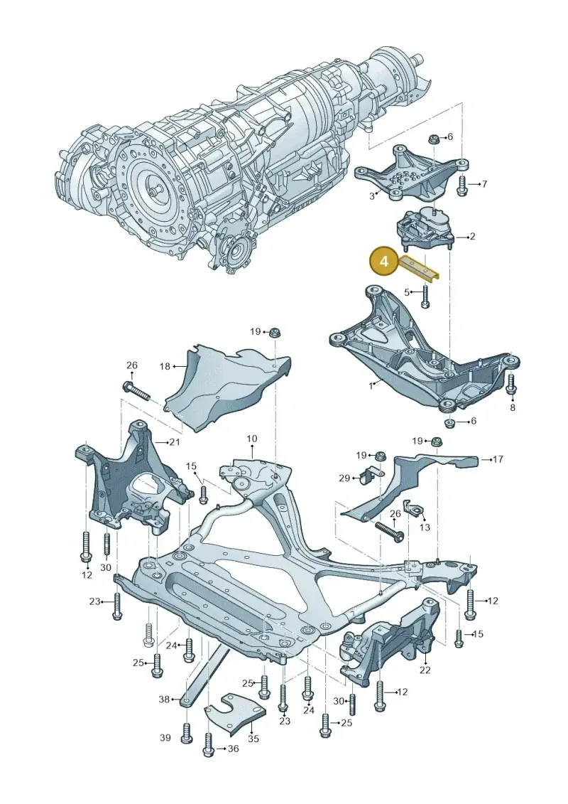 8W0399292 — Audi A5 Cabrio 2.0 (2016-2018) diagram 848399700, position 4