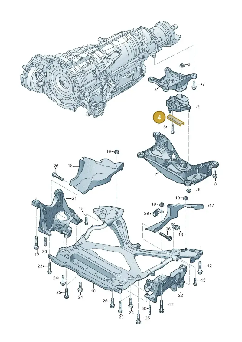8W0399292 — Audi A5 Sportback (2016-2020) diagram 849399700, position 4