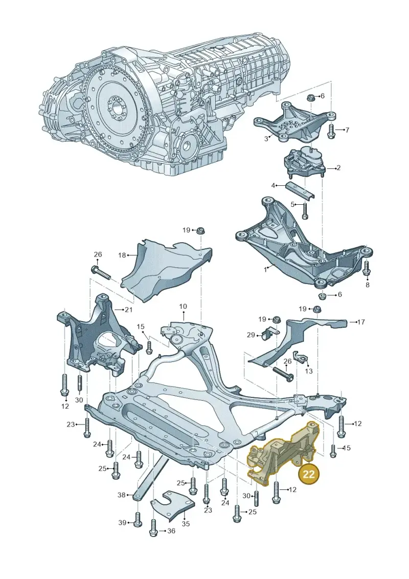 8W0399295E — Audi A5 Cabriolet (2016-2025) diagram 848399400, position 22
