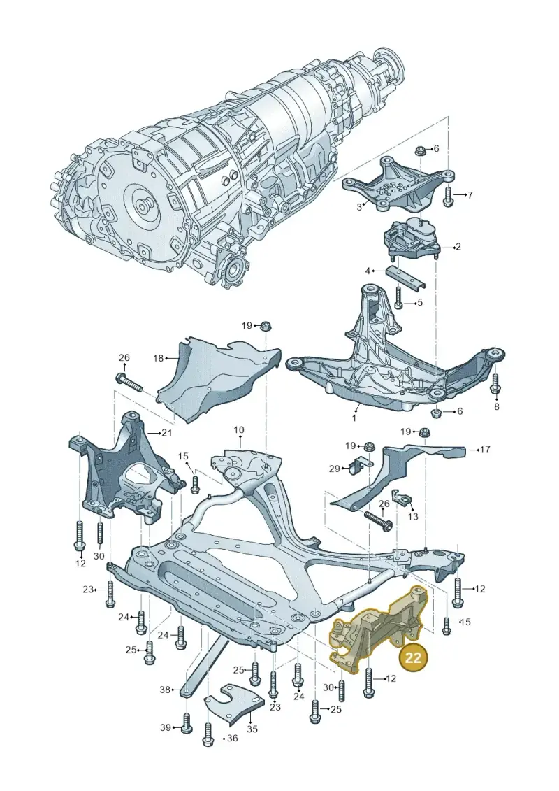 8W0399295E — Audi A5 Cabriolet (2016-2025) diagram 848399900, position 22