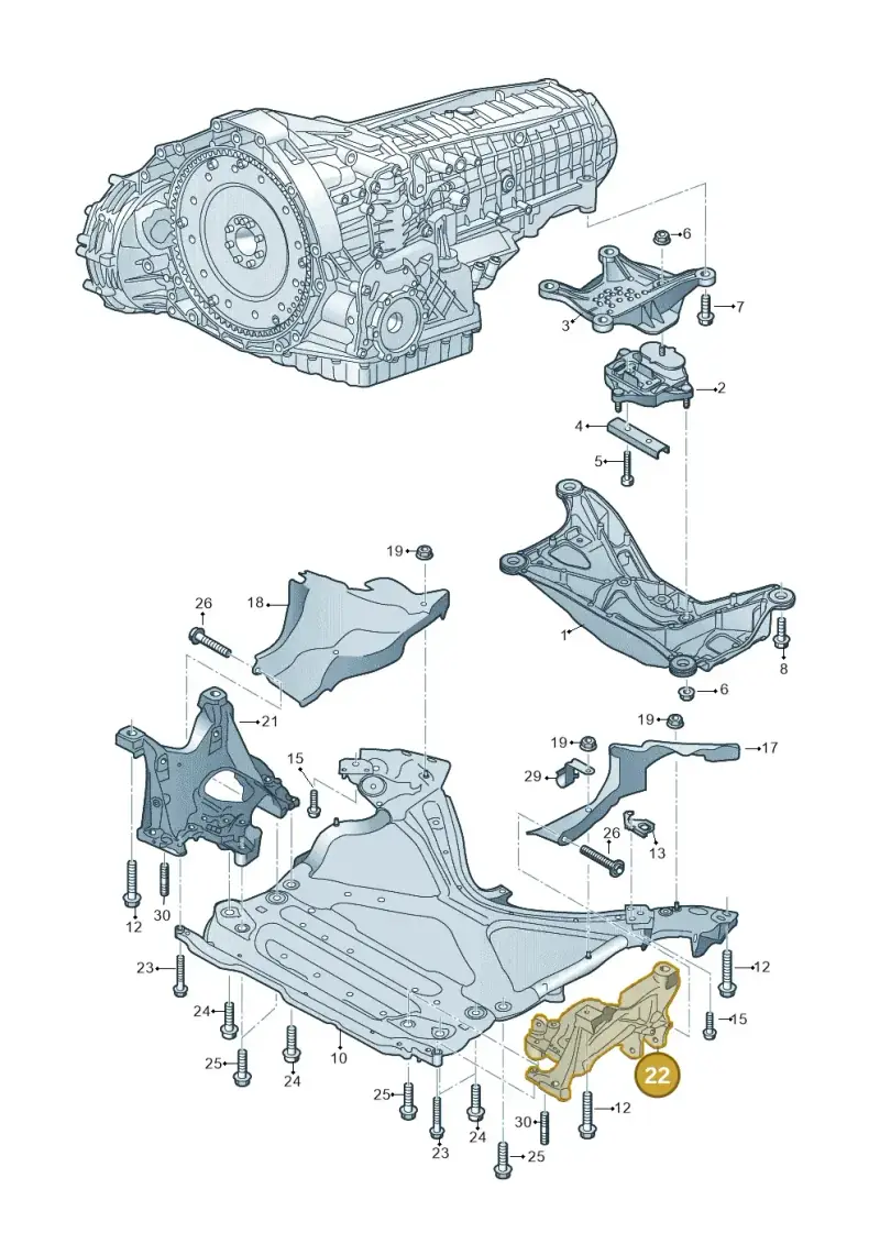 8W0399295E — Audi A5 Sportback (2016-2025) diagram 849399400, position 22