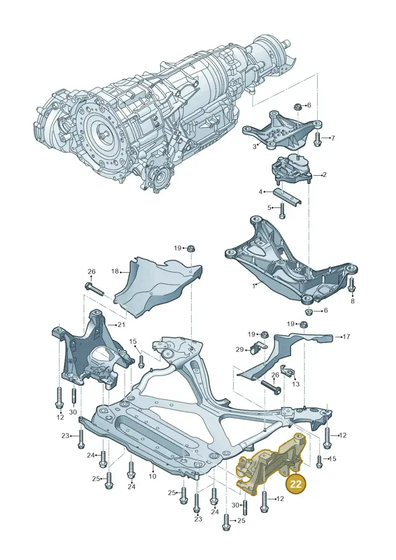 8W0399295E — Audi A5 Sportback (2016-2025) diagram 849399700, position 22