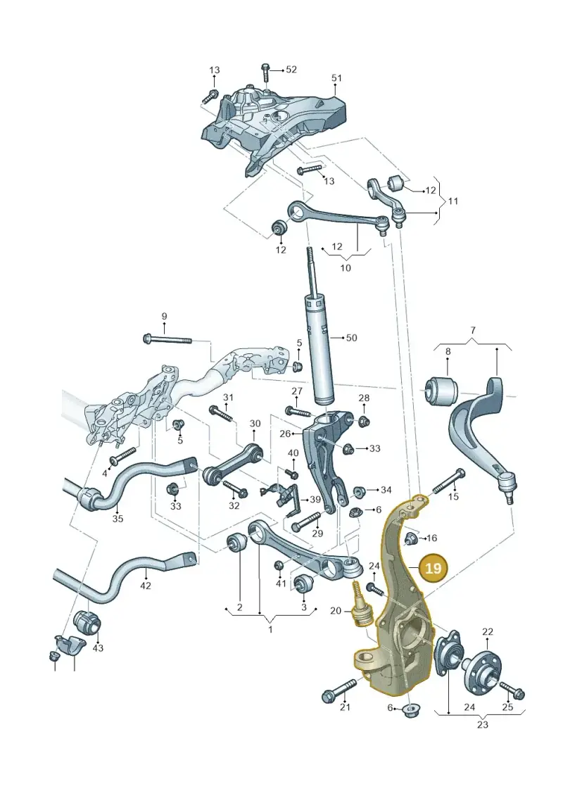 8W0407253F — Audi RS4 Avant (2017-2025) diagram 897407000, position 19