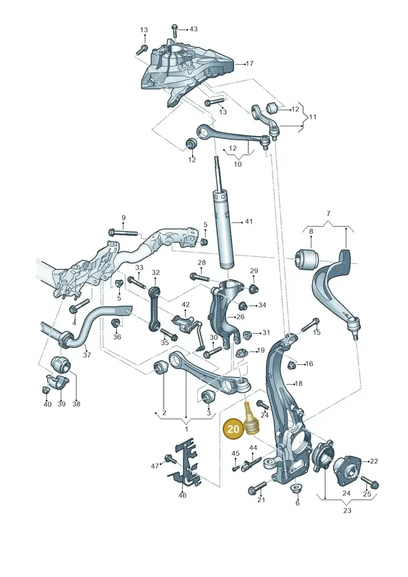 8W0407689B — Audi A4 2.0 (2015-2019) diagram 849407000, position 20